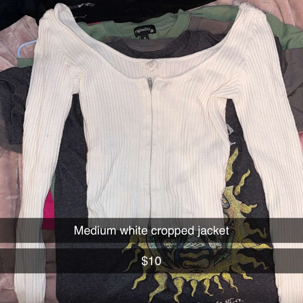 White cropped jacket